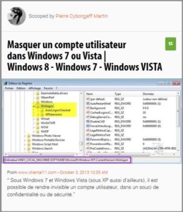 Masquer un compte utilisateur dans Windows 7 ou Vista | Windows 8 - Windows 7 - Windows VISTA 