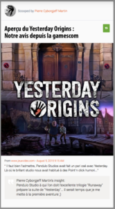 Yesterday Origins