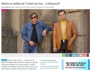 Mythes et réalités de "Il était une fois... à Hollywood" - Découpé de la La Libre du 14 aout 2019