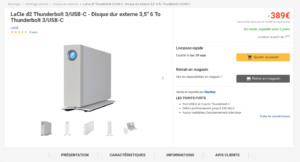 Le Lacie D3 affiche un débit professionnel de 240mo/s