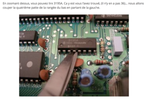 nous allons couper la quatrième patte de la rangée du bas en partant de la gauche.