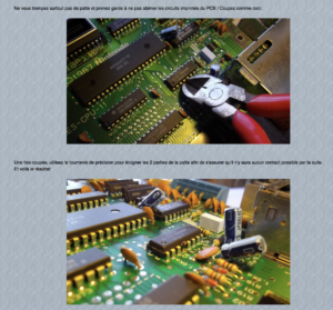 Ne vous trompez surtout pas de patte et prenez garde à ne pas abimer les circuits imprimés du PCB ! Oldies Rising