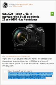 Nikon D780, le nouveau reflex 24x36 qui mixe le Z6 et le D850
