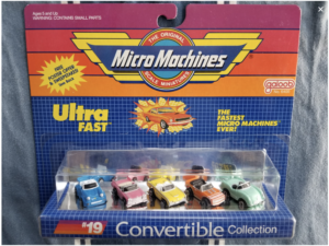J'adorais les couleurs pastels de ces Micro Machines reçues à mon anniversaire, mais comment les mettre sur un circuit ? (Photo issue de la collection de Joe Scheppe)